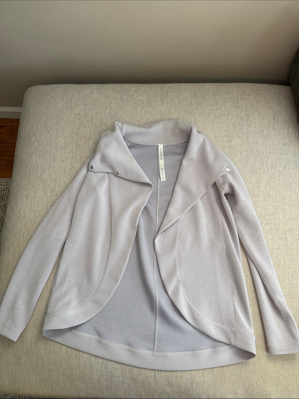 lululemon Light Blue Open-Front Shawl Collar Cardigan Softstreme